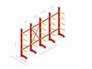 Kragarmregal einseitig I120,2,5m hoch, 0,5m tief