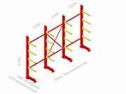 Kragarmregal einseitig I120,2,5m hoch, 0,5m tief